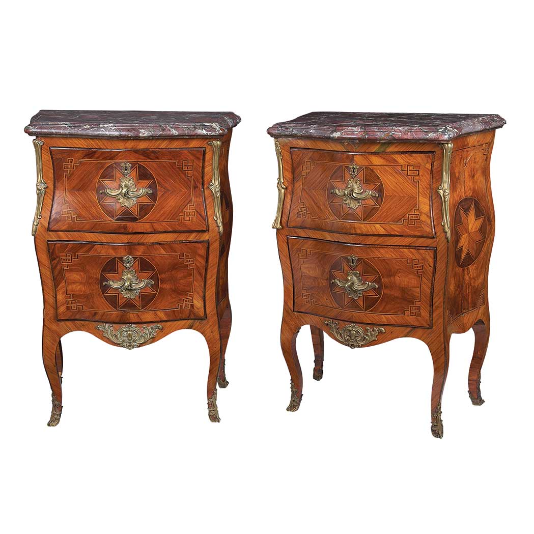 Appraisal: Pair of Northern Italian Rococo Gilt-Bronze Mounted Walnut Rosewood and