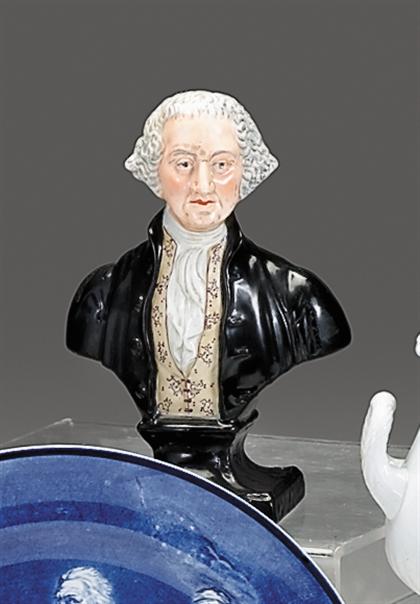 Appraisal: Staffordshire pearlware bust of George Washington attributed to wood and