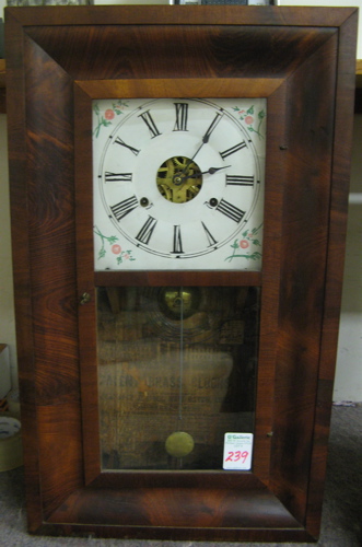 Appraisal: MAHOGANY OG SHELF CLOCK Chauncey Jerome New Haven Conn c