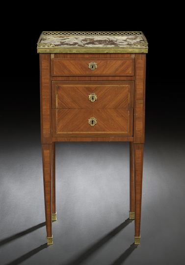 Appraisal: Louis XVI-Style Kingwood and Marble-Top Commode late th century the