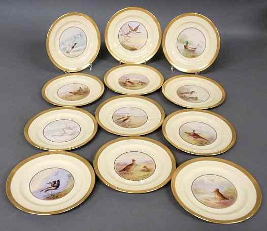 Appraisal: Set of twelve Lenox china bird plates early th c