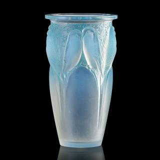 Appraisal: LALIQUE Ceylan vase opalescent w blue patina LALIQUE Ceylan vase