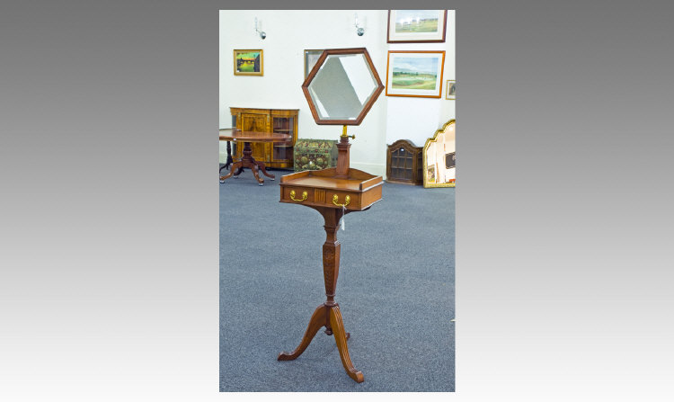 Appraisal: Edwardian Mahogany Shaving Stand c Simply machine made in mahogany