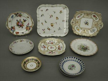 Appraisal: Twelve Assorted English and Continental Porcelain Dessert Plates Saucers Bowls