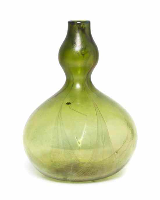 Appraisal: A Tiffany Favrile Experimental Glass Vase of double gourd form