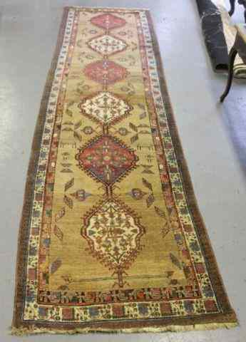 Appraisal: Antique Oriental Runner Carpet Beautiful antique carpet with animal and