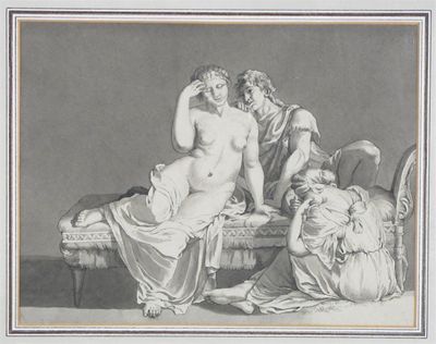 Appraisal: French School c Classical figures Pen ink and sepia washes