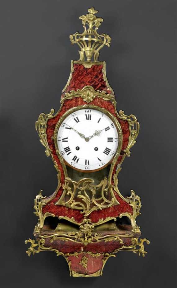 Appraisal: RED TORTOISESHELL CLOCK WITH PLINTH Louis XVI the movement signed