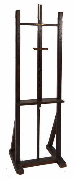 Appraisal: AN EDWARDIAN DARK OAK STAINED FLOOR STANDING PICTURE EASEL of