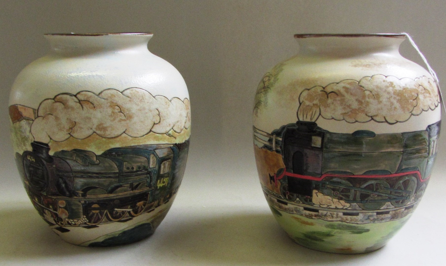 Appraisal: A pair of Staffordshire stoneware vases late th century each