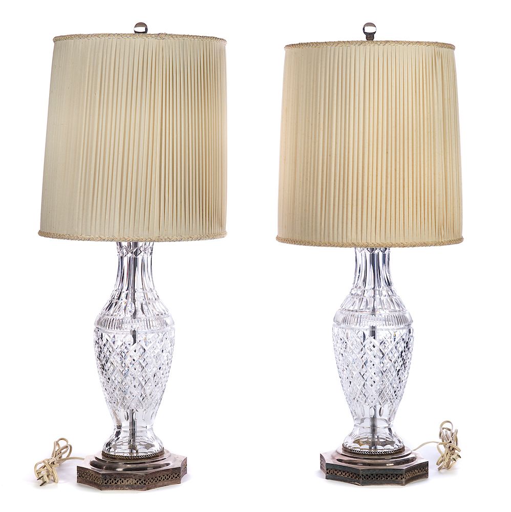 Appraisal: Pair of Waterford Crystal Lamps Good condition with normal wear