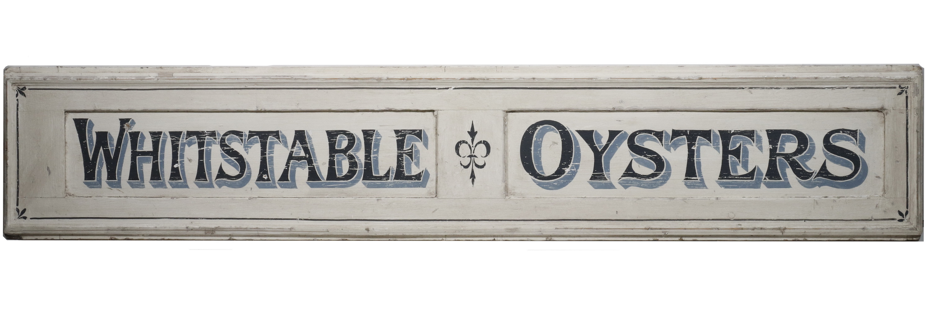 Appraisal: HAND PAINTED OYSTERS TRADE SIGN Whitstable Oysters one-sided painted on