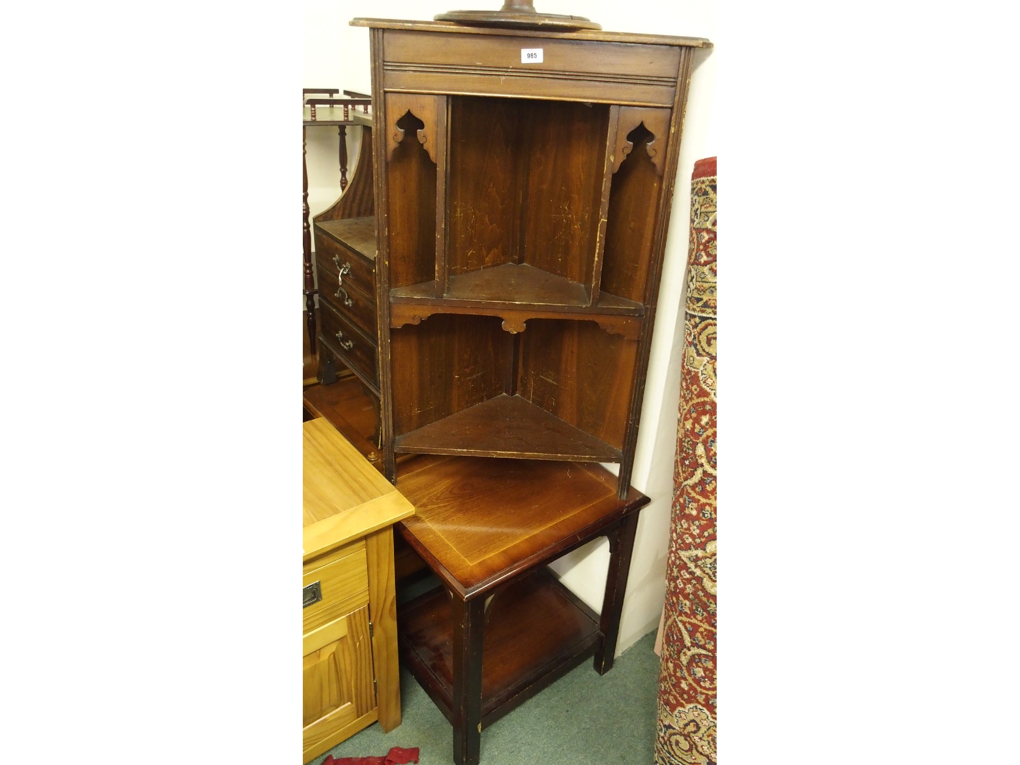 Appraisal: Four occasional side tables corner cabinet wine table and a