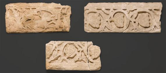 Appraisal: THREE FRIEZE FRAGMENTS in Byzantine style late th early th