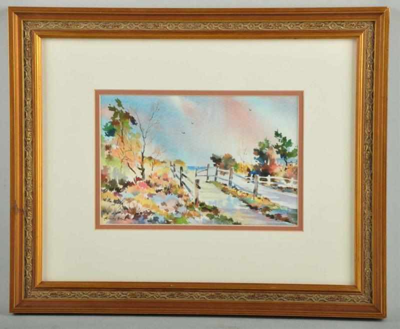 Appraisal: Watercolor Autumn Landscape by Howard N Watson Description Signed Watercolor