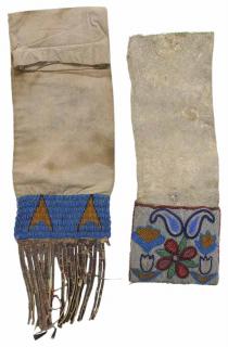 Appraisal: Two Native American Beadwork Pipe Bags American th century one