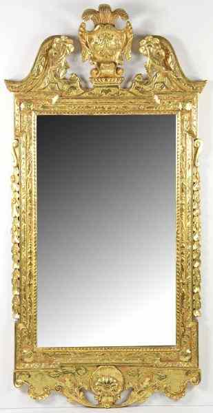 Appraisal: Chippendale Style Gilded Wall Mirror th century Williamsburg Reproduction with