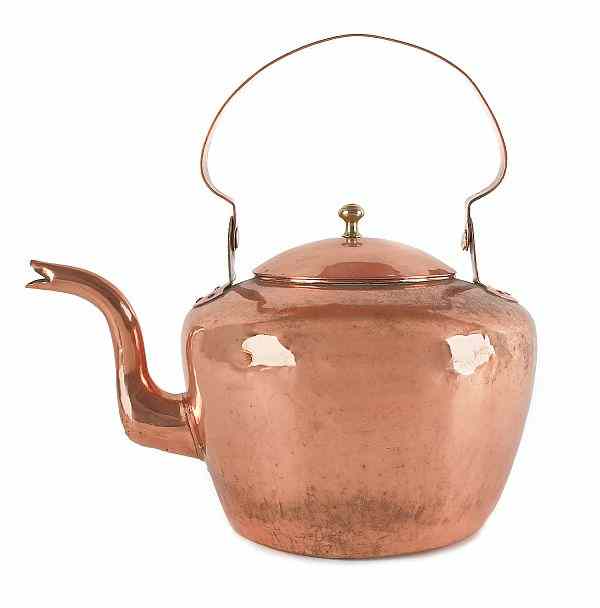 Appraisal: Pennsylvania copper kettle impressed D Bentley Phila h