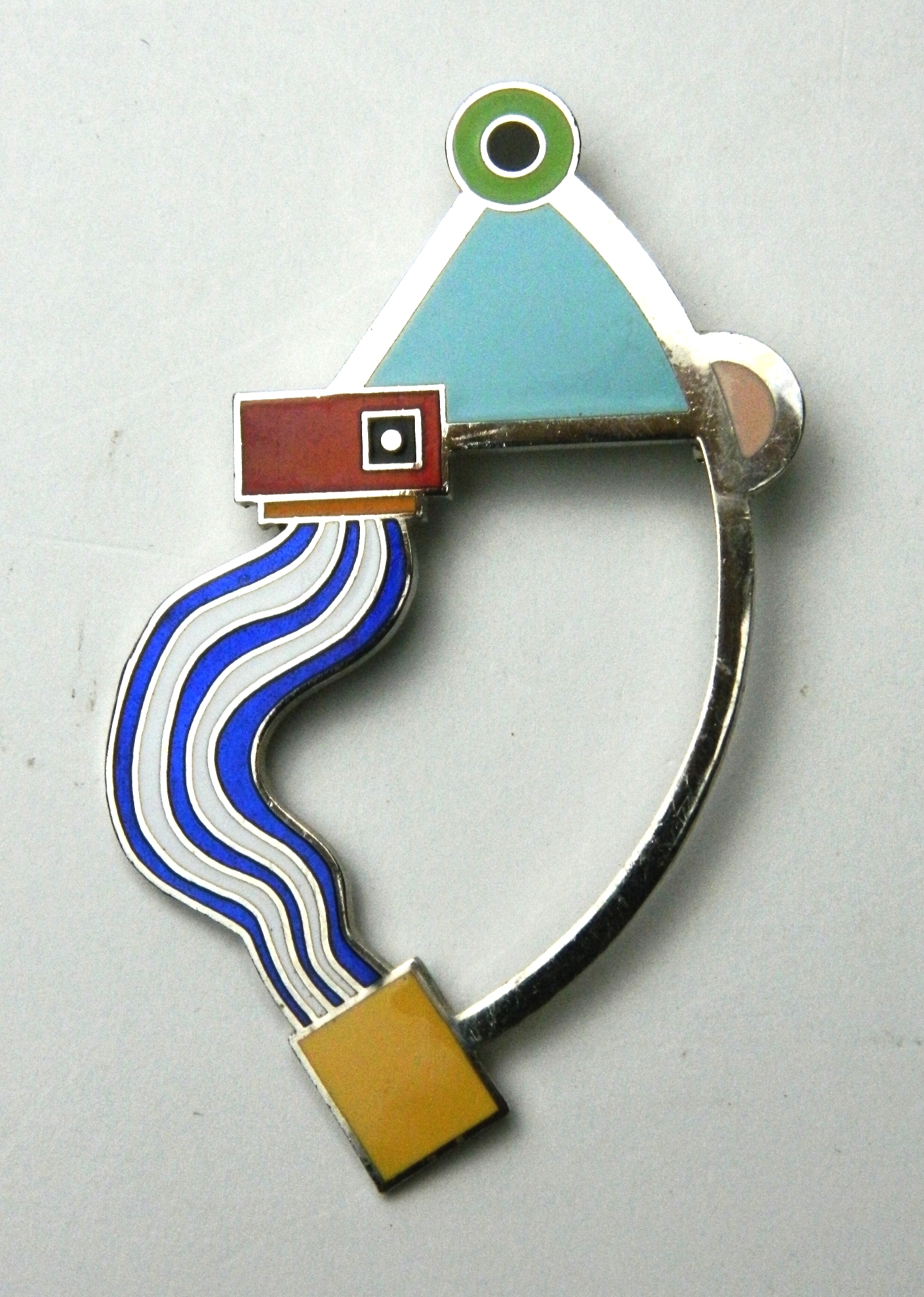 Appraisal: Marco Zanini Oreliana brooch enamel on silverplate ca marked 'ZANNINI