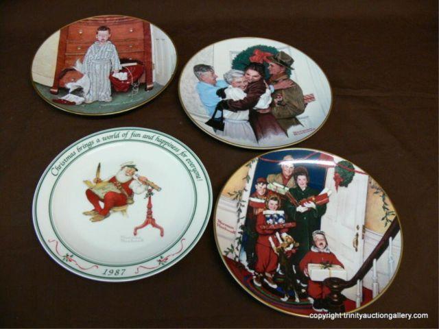 Appraisal: Four Norman Rockwell Collector Plates - Ltd Ed - Hallmark