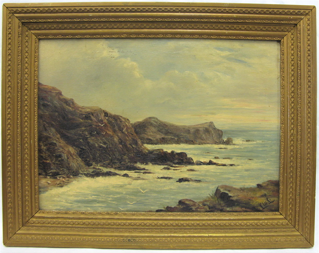 Appraisal: AMERICAN SCHOOL early th century oil on canvas Seascape along