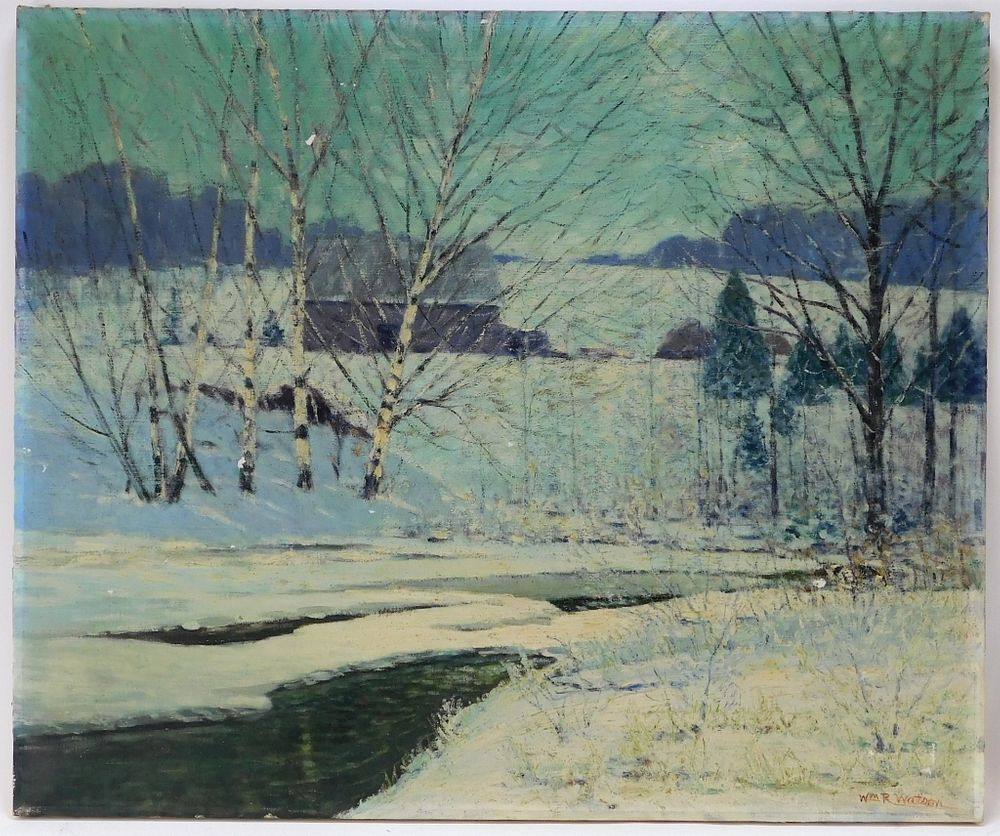 Appraisal: William Ralph Watson Winter Landscape Painting United States Canada -