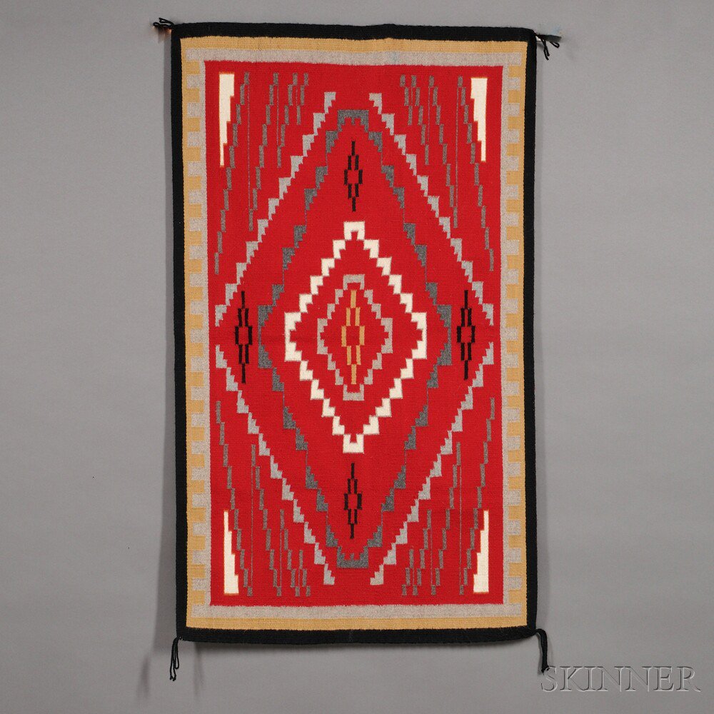 Appraisal: Contemporary Ganado Rug by Mary Begay with a concentric diamond