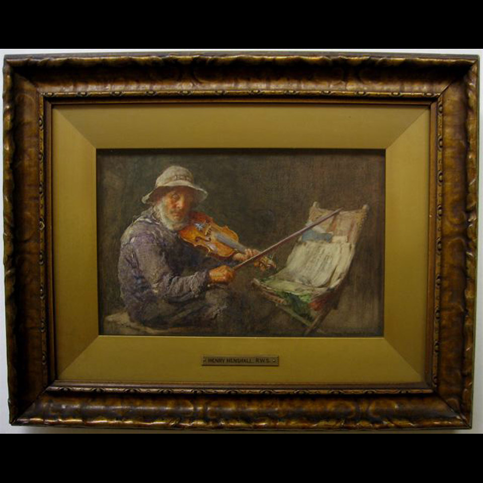 Appraisal: THE OLD FIDDLER John Henry Henshall - BRITISH Watercolour signed