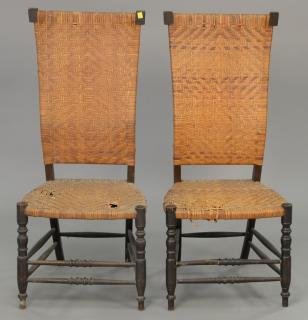 Appraisal: Two caned side chairs Two caned side chairs