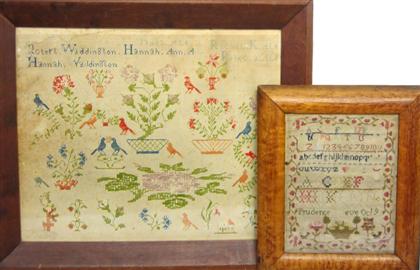 Appraisal: Woolworked sampler and Berlin worked needlework th century