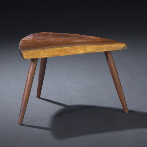 Appraisal: GEORGE NAKASHIMA Walnut three-legged side table x x