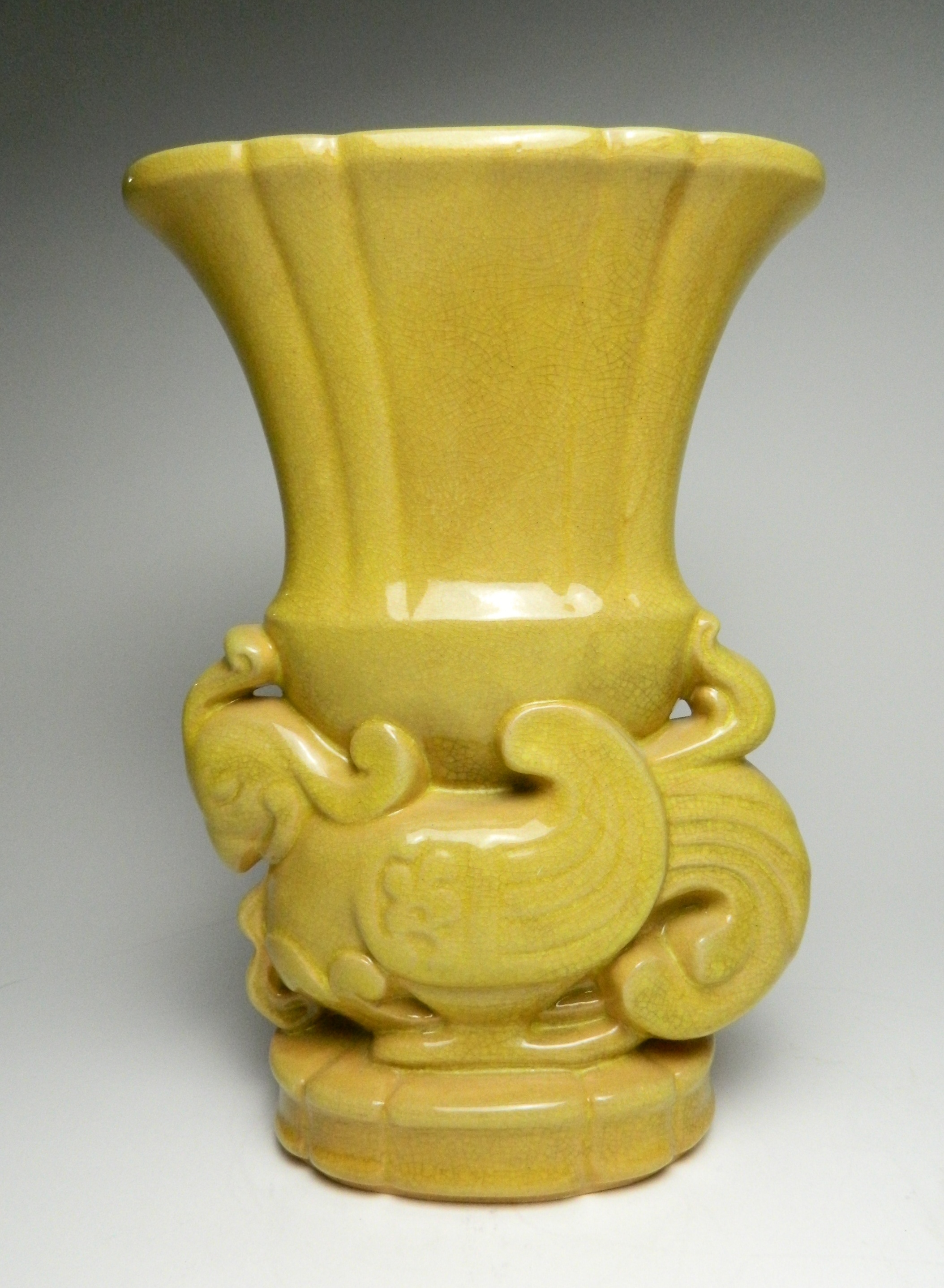 Appraisal: Cowan Pottery Chinese Bird vase by R Guy Cowan Guava