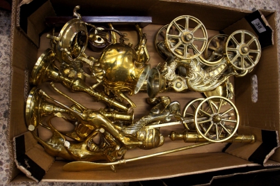 Appraisal: A collection of quality brass wares to consist of large