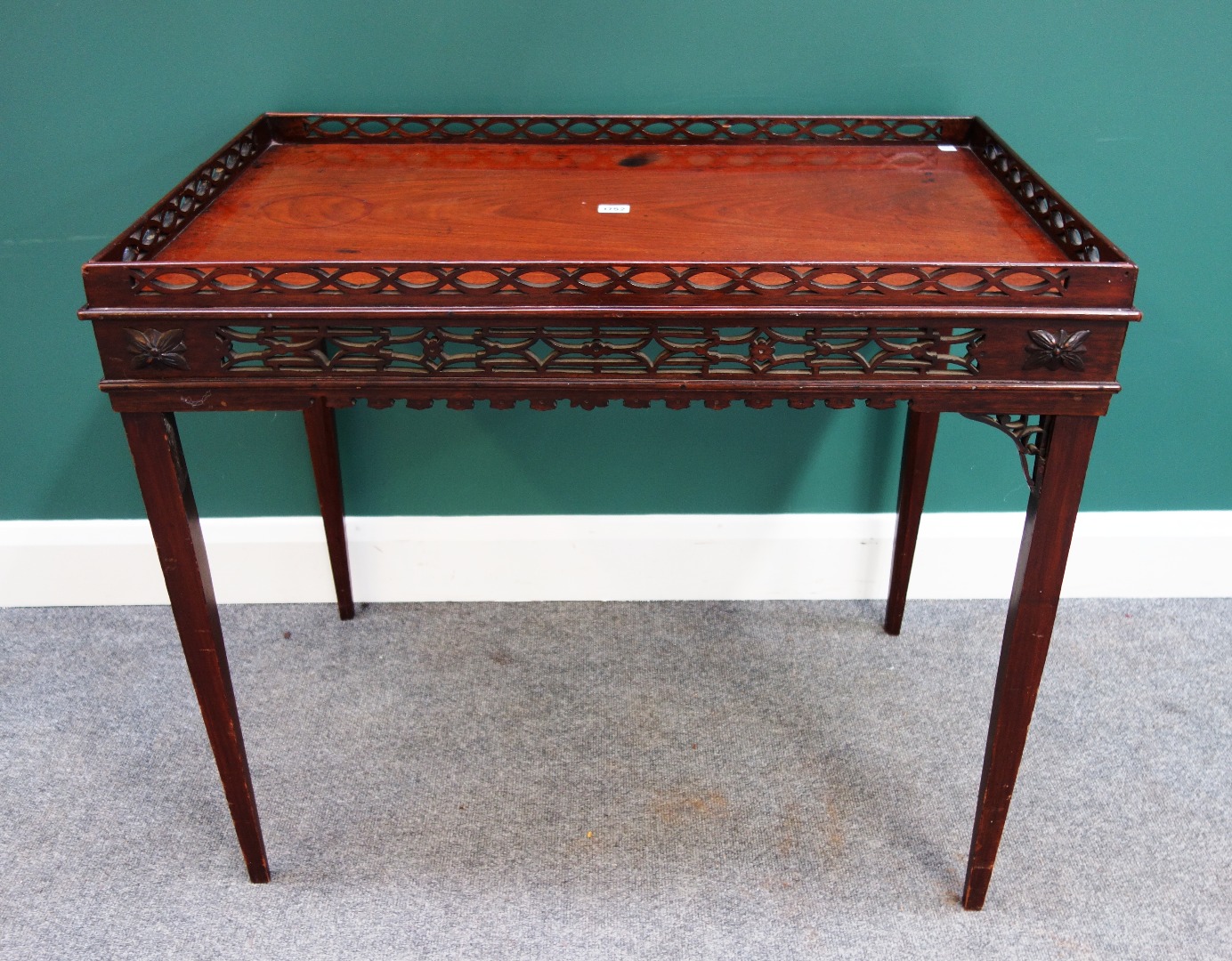 Appraisal: A th century mahogany silver table of George III design