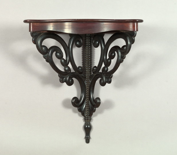 Appraisal: Pair of Austrian Rococo Revival Mahogany Corner Shelves late th