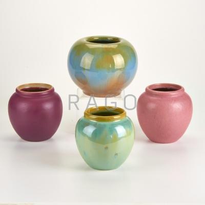 Appraisal: FULPER Four vases Edam vase and three bulbous Flemington NJ