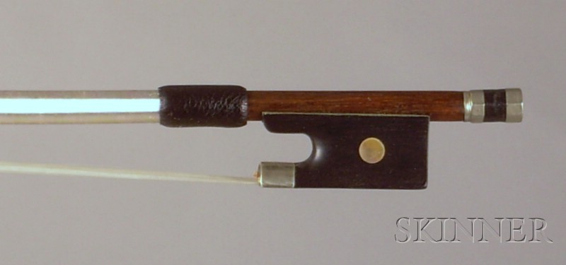 Appraisal: Nickel Mounted Violin Bow Probably French c the round stick