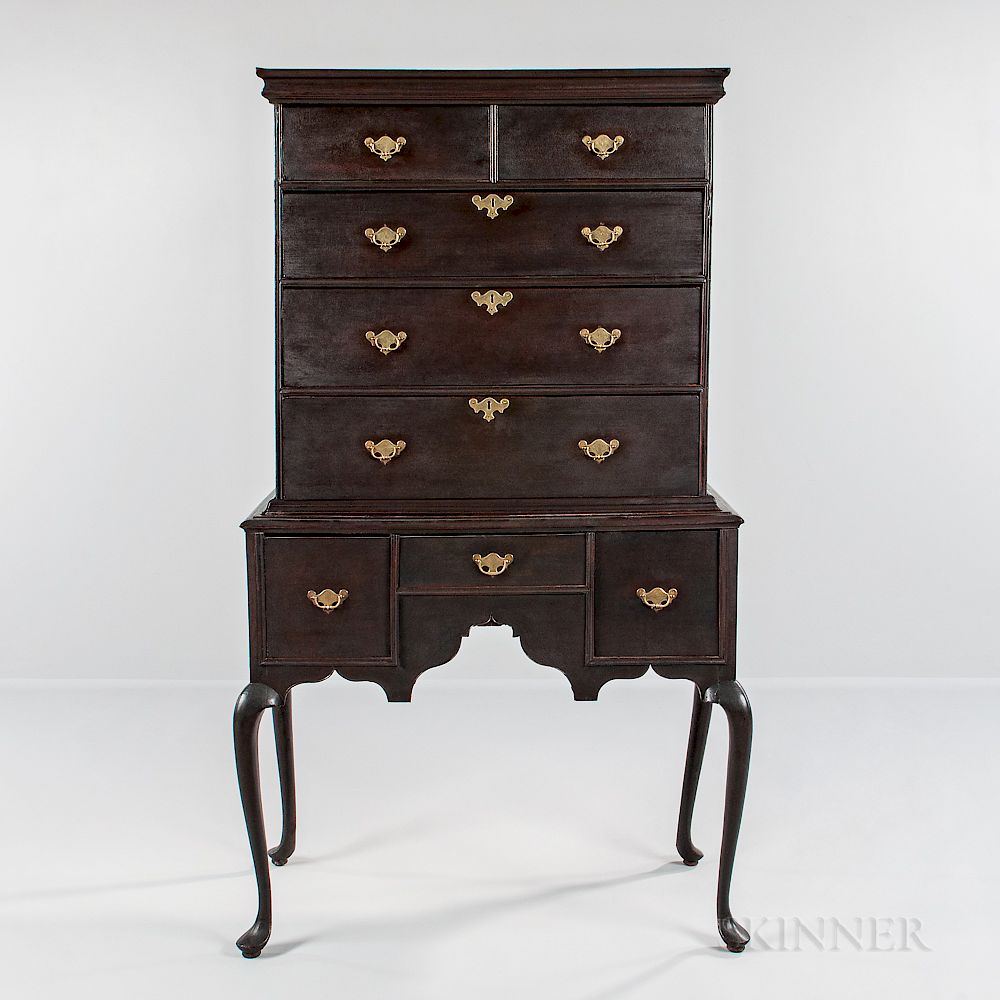 Appraisal: Queen Anne High Chest Queen Anne High Chest New England