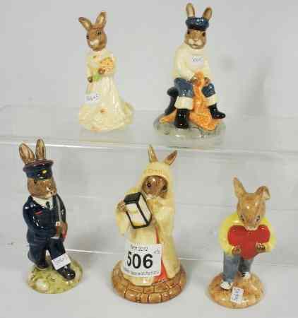 Appraisal: Royal Doulton Bunnykins Figures Bridesmaid DB Postman DB Fisherman DB