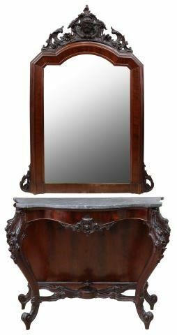 Appraisal: Louis Philippe period console table and mirror th c mirror