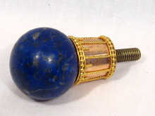 Appraisal: A Russian two colour gold cane or parasol handle mounted