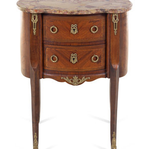 Appraisal: A Louis XV XVI Transitional Style Gilt Bronze Mounted Parquetry