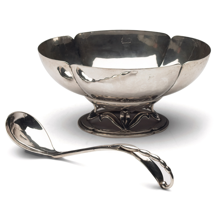 Appraisal: Cartier bowl scalloped shape in hand wrought sterling silver with