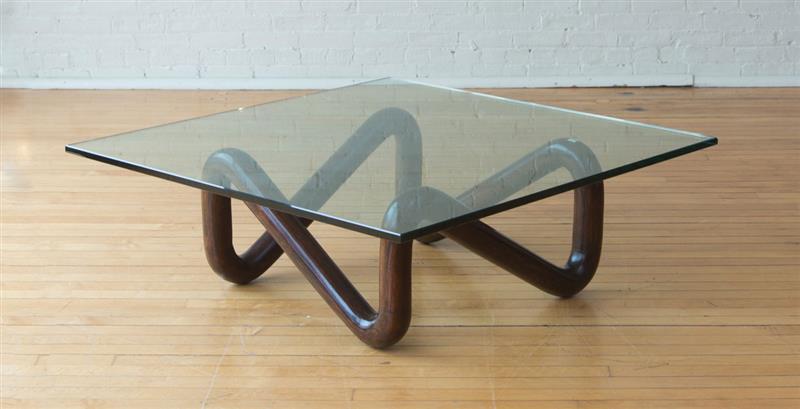 Appraisal: HARVEY PROBBER GLASS TOP LOW TABLE x x in Provenance