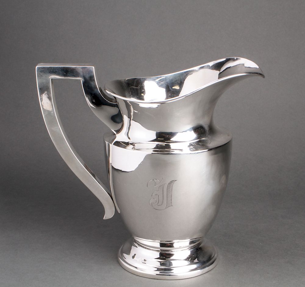 Appraisal: American Sterling Silver Water Pitcher American sterling silver water pitcher