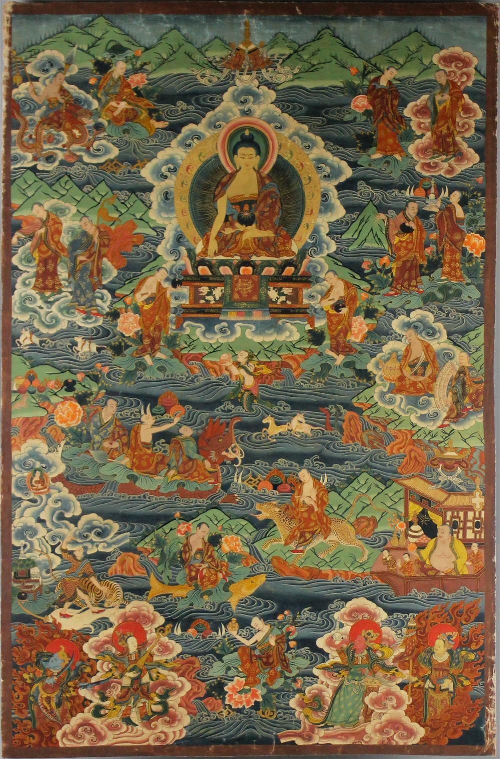 Appraisal: SINO-TIBETAN THANGKA TH C framed