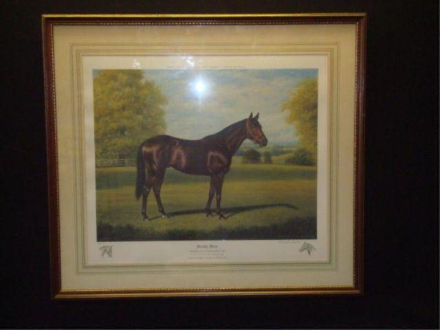 Appraisal: SEATTLE SLEW Other Signed Horse Prints Famous Thoroughbred Prints pencil