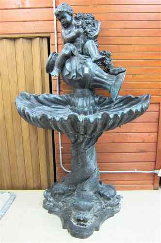 Appraisal: ITALIAN RENAISSANCE STYLE PATINATED BRONZE FOUNTAIN a pedestal type for