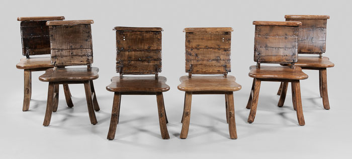 Appraisal: Set of Six Barrel-Back Dining Chairs Chinese th th century