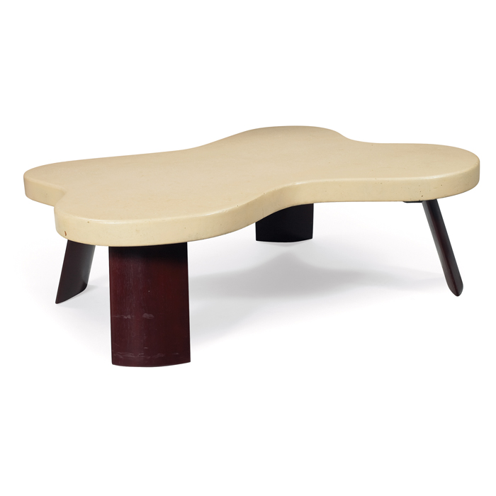 Appraisal: Paul Frankl coffee table by Johnson Furniture Co biomorphic cork